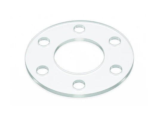 Custom cut glass flange sample