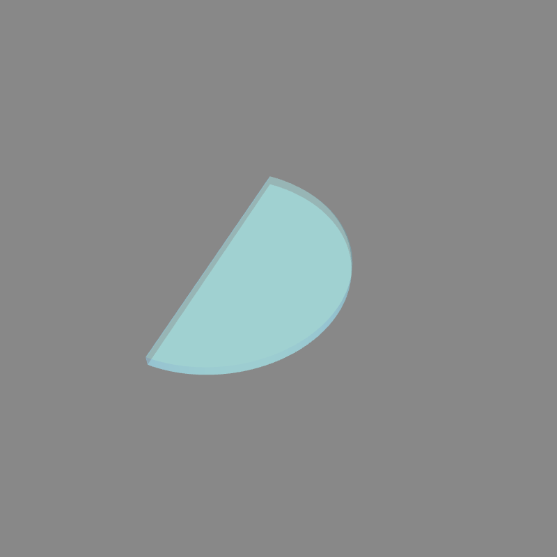 Custom Cut Glass - D-Shape (Half-Circle)